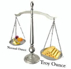 scale with different types of ounces