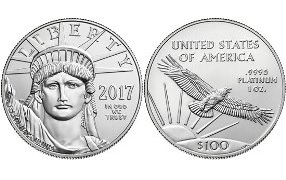 Small platinum eagle silver coin